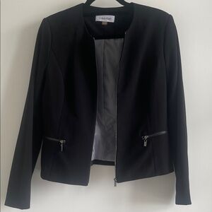 Calvin Klein Classic Black Collarless Blazer